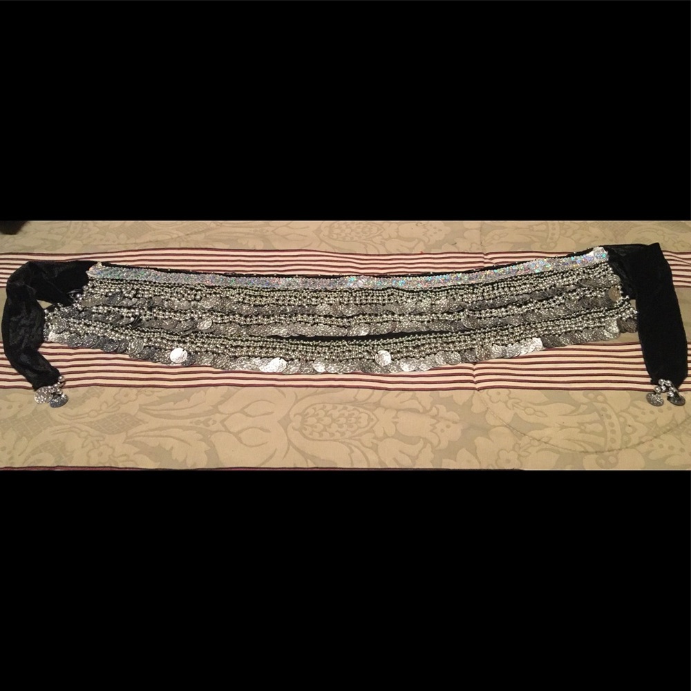 Belly Dance Coins Accessories Velvet Hip Scarf .